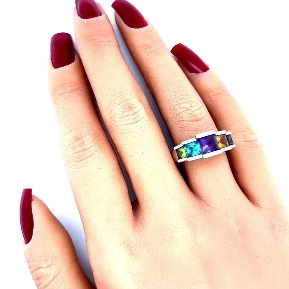 Sterling Silver 925 Semi-Precious Gems Ring - Picture 6 of 7